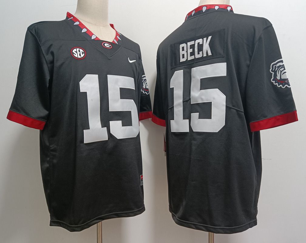 Men Georgia Bulldogs 15 Beck Black Nike 2025 NCAA Jersey